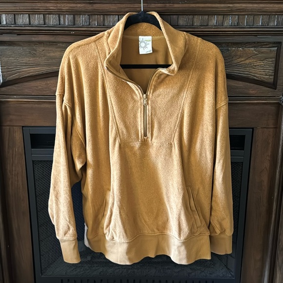 aerie Tops - Aerie Terrycloth Quarter Zip Top